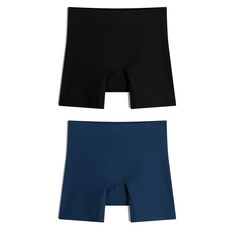 맬러뮤트 여성용 끼임없는 심리스 드로즈 웨이스트 누디 네모팬티 2종 세트