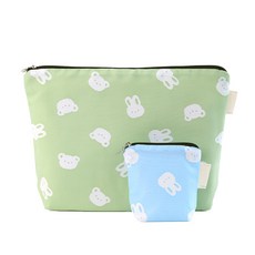 semoms Bunny Bear綠色餐盤收納包+藍色藥品收納包組, 1組