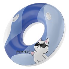 Yoitch 戲水泳圈 100cm+修補用膠帶組, 深藍色的海洋, 1組