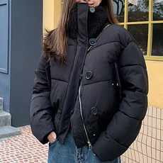 MEICHEL 女款時尚側扣毛領縮口保暖外套 04220