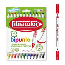 Etafelt 可水洗雙頭纖維麥克筆, 1個, 12色