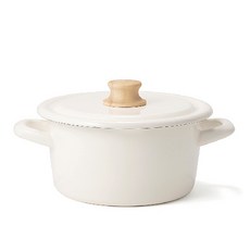 FUJIHORO 電磁爐適用Cotton系列附蓋雙耳鍋, 直徑18*高13.5cm, 1個, Cotton Ivory