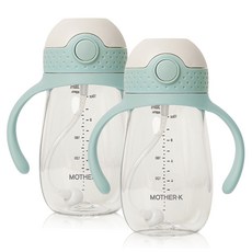마더케이 허그 추 빨대컵, 300ml, 2개, 민트
