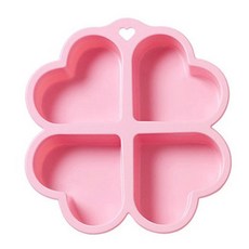 B Home Baking 矽膠心形模具 4孔 26 x 24 x 4.5 cm, 1個, 隨機出貨
