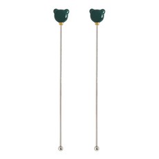 모다키친 세라믹 그립 곰돌이 머들러, 그린, 2개