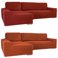 소파스킨스 글라무어 소파 커버 2종 세트, 레드와인, 오렌지, 1세트