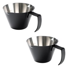 KALDIN 雙流嘴不鏽鋼義式濃縮咖啡杯 110ml, 黑色, 2個