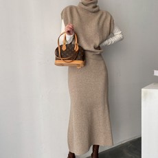 Paperments 高領背心高腰裙兩件式套裝 07864