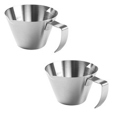 KALDIN 雙流嘴不鏽鋼義式濃縮咖啡杯 110ml, 銀色, 2個