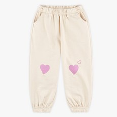 MARI N MORI 女童款日常愛心刷毛束口褲