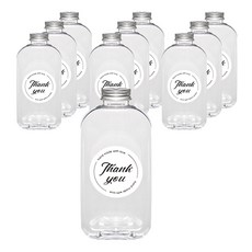 ucan 奶茶瓶 370ml 10個+封口紙 10個+貼紙 11張組, 透明, 1套