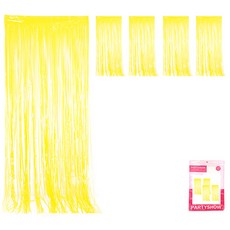 PARTYSHOW 派對裝飾 銀箔流蘇窗簾, 粉彩黃色, 4個