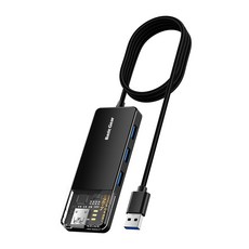 Basic Gear 4埠USB 3.0集線器 BGUH15M, 黑色