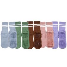 金怪獸 女性粉彩防滑皮拉提斯瑜珈襪5雙組 混色