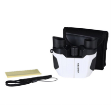 Viewcon 白色全多層鍍膜 10 倍放大倍率光學鏡頭雙筒望遠鏡 優質織物外殼 清潔巾 背帶, 白色 (10x22)