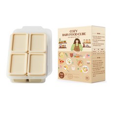 JOONIE 嬰兒副食品矽膠方塊盒 4格, 1個, 香草白