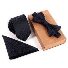 이츠굿텐 남성용 프리미엄 고급 타이 & 행거치프 3종 세트