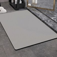 생활더봄 素色防滑可水洗珪藻土地墊 長方形, 灰色