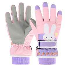 KIZTREE 女童卡通兔子分指滑雪手套 ST-114
