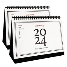 MUNID 經典橫式桌上型月曆 大型 2023.11~2024.12, 混色, 2個