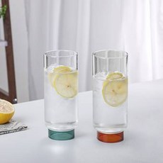 Marin Glass 基本彩色高腳杯 500ml x 2入組, 翡翠綠, 橘色, 1套