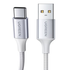 UGREEN 綠聯 Type-C QC快充高速充電線, 銀色, 1個, 2m