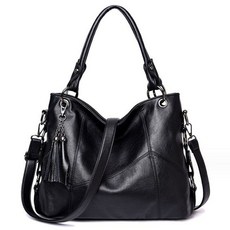 donnashop 女用 Yuria 斜背肩背托特包 SC-51118, 黑色