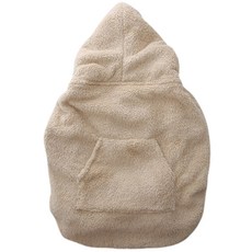 IAMBEBE 嬰幼兒用蓬鬆柔軟嬰兒背帶連帽保暖罩, 米色