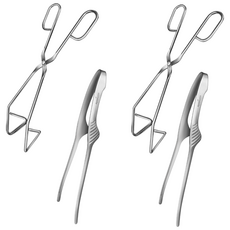 Greendoor 不鏽鋼剪刀型烤肉夾 + 站立式不鏽鋼烤肉夾組, 單一顏色, 2套