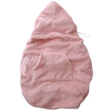 IAMBEBE 嬰幼兒用蓬鬆柔軟嬰兒背帶連帽保暖罩, 粉紅色