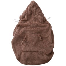 IAMBEBE 蓬鬆柔軟嬰兒背帶連帽保暖罩, 棕色
