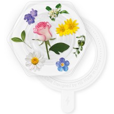 유스픽 디자인 맥세이프 스마트 톡톡 + 후면 마그네틱 링 스티커 세트, 선샤인무드 01 플라워, 1세트