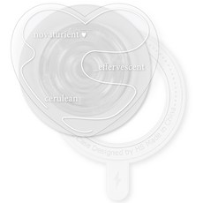 유스픽 디자인 맥세이프 스마트 톡톡 + 후면 마그네틱 링 스티커 세트, 클리어화이트 20 하트, 1세트