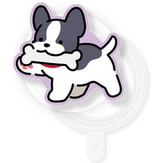 유스픽 디자인 맥세이프 스마트 톡톡 + 후면 마그네틱 링 스티커 세트, 나의작은멍멍이&야옹이 71 레오, 1세트