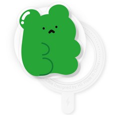 유스픽 디자인 맥세이프 스마트 톡톡 + 후면 마그네틱 링 스티커 세트, 곰돌레인저 55 사과맛젤리, 1세트