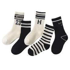 童款內刷毛保暖中筒襪 H65 5款組