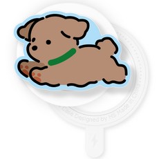 유스픽 디자인 맥세이프 스마트 톡톡 + 후면 마그네틱 링 스티커 세트, 나의작은멍멍이&야옹이 68 초코, 1세트