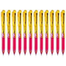 monAmi Flip3 螢光原子筆 0.7mm, 黃粉色, 12個