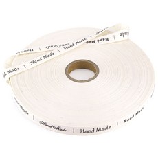 JSTrading 手工捲筒棉質標籤帶 90m 13, 1個, 字體 黑色