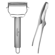 Greendoor 不鏽鋼多功能削皮器 + 立式不鏽鋼烤肉夾組, 單一顏色, 1套