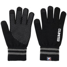 M LIMITED 觸控針織刷毛手套 雙手組, 黑色