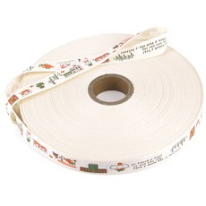 JSTrading 手工製捲筒棉質標籤織帶 90m 24, 橘子村莊, 1個