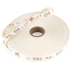 JSTrading 手工製捲筒棉質標籤織帶 90m 23, 校園朋友, 1個