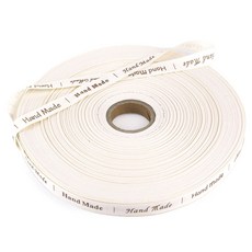 JSTrading 手工捲筒棉質標籤帶 90m 05, 1個, 字體 棕色
