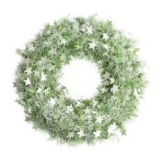 PARTYHAE 緞面星星裝飾花環 45cm, 綠色, 1個