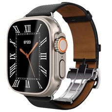 Spigen Apple Watch 皮革錶帶 Enzo, 黑色