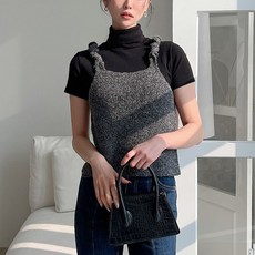 KnitNJean 女款圈圈紗抓皺鬆緊帶方領針織背心 Gallite背心