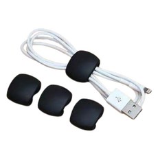 Dahaeyu Dining 各式纜線整理收納用捲線扣, 黑色, 4個