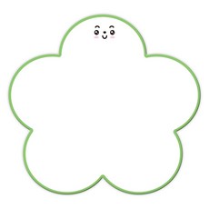 두문 귀여운 도형 자석 화이트보드 꽃그린, 고무