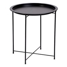 비글썬마켓 접이식 이동 미니 원형 테이블, 블랙